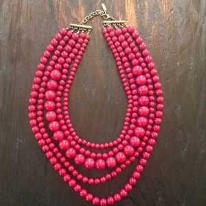 Red crackled Bauble Bar multi strand necklace